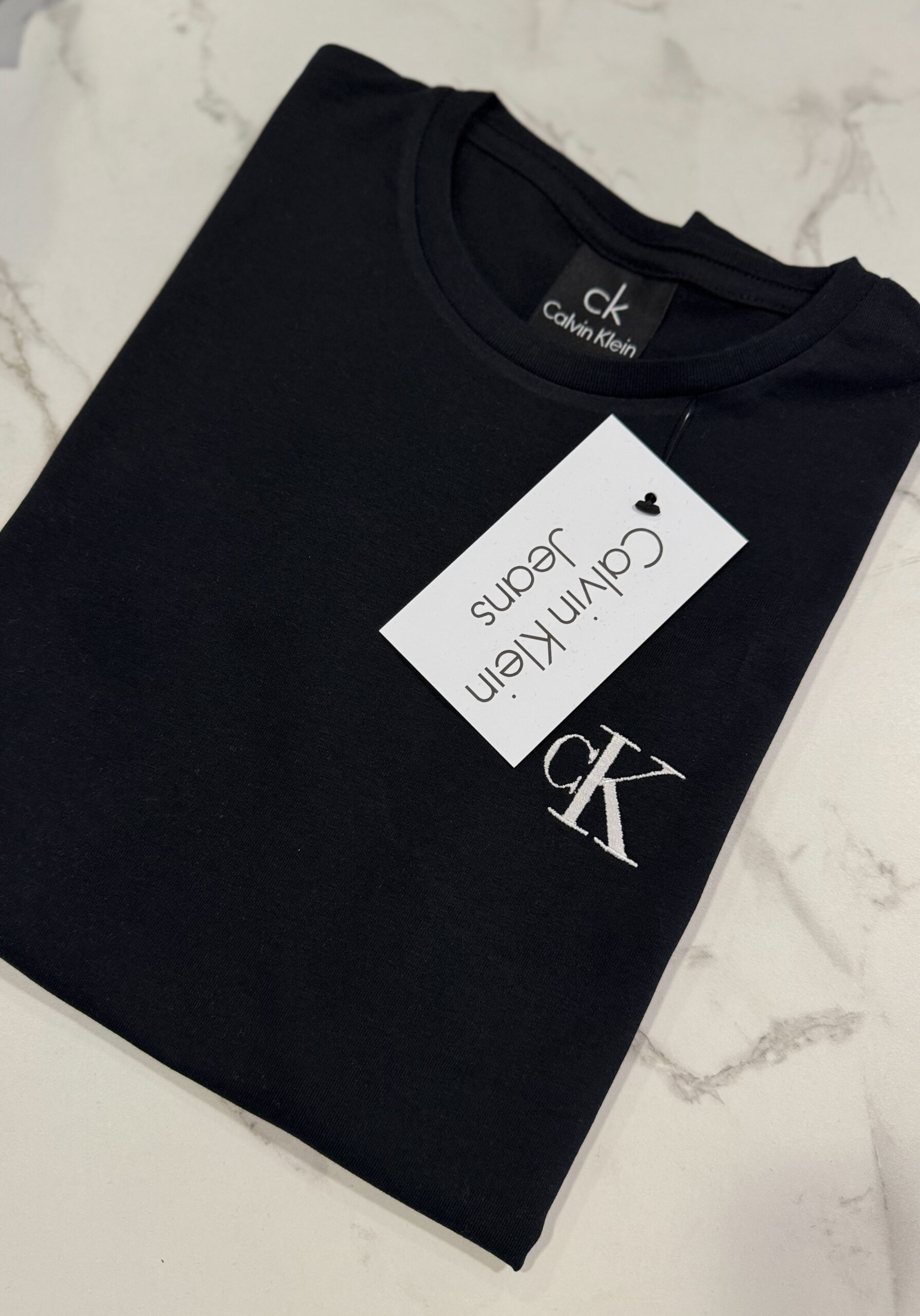Koszulka Damska Calvin Klein Czarna Haft - obrazek 3
