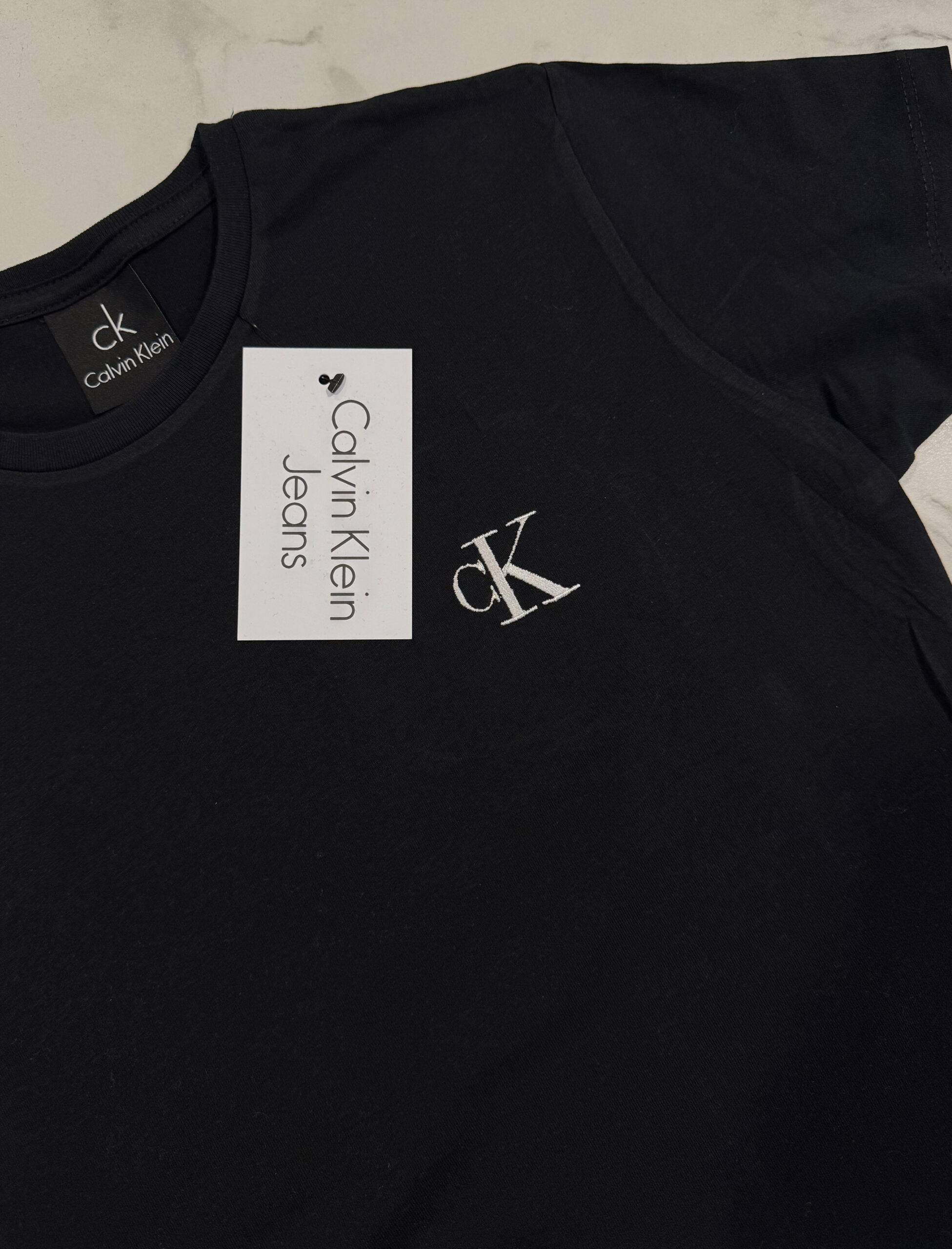 Koszulka Damska Calvin Klein Czarna Haft - obrazek 4