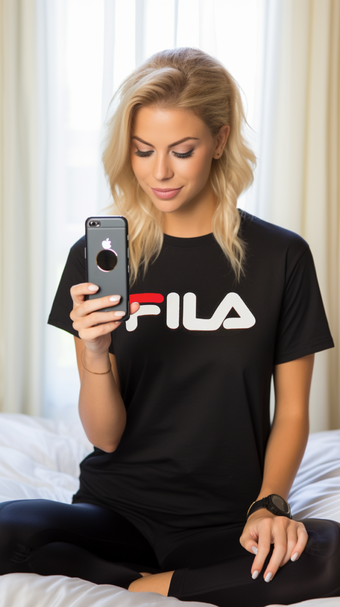 T-shirt FILA w kolorze czarnym, wykonany z 100% bawełny o gramaturze 155 g/m2. Wyposażony w okrągły dekolt i prezentujący bardzo trwały print farbowany na froncie. Idealny wybór dla osób ceniących komfort i styl.