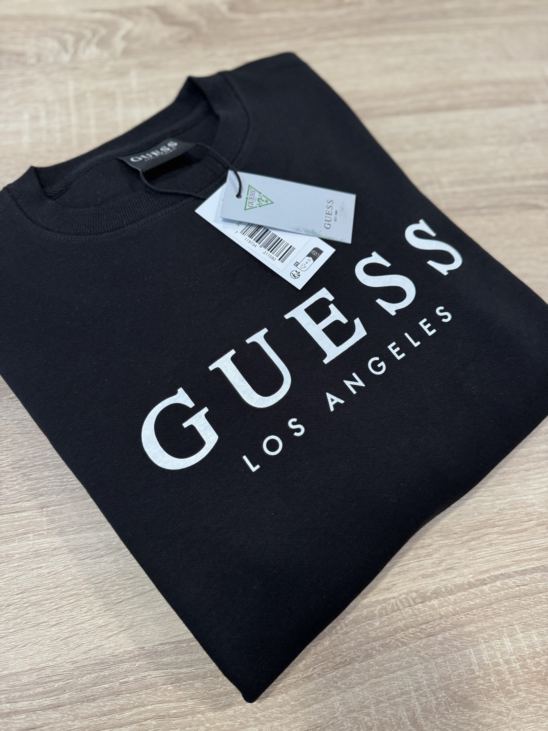 Bluza Guess Męska Czarna Bez Kaptura - obrazek 2