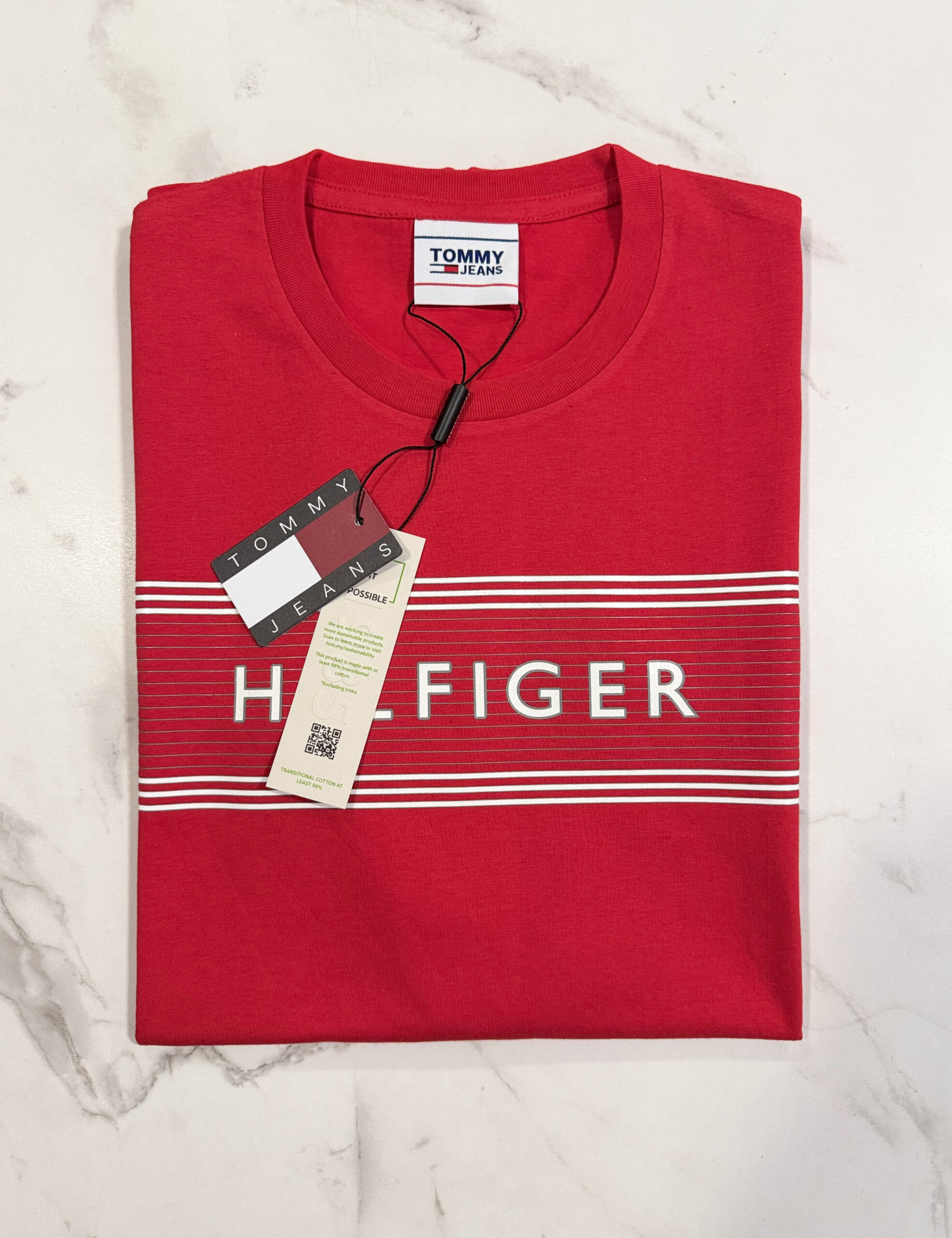 Koszulka Męska Tommy Hilfiger Czerwona - obrazek 3