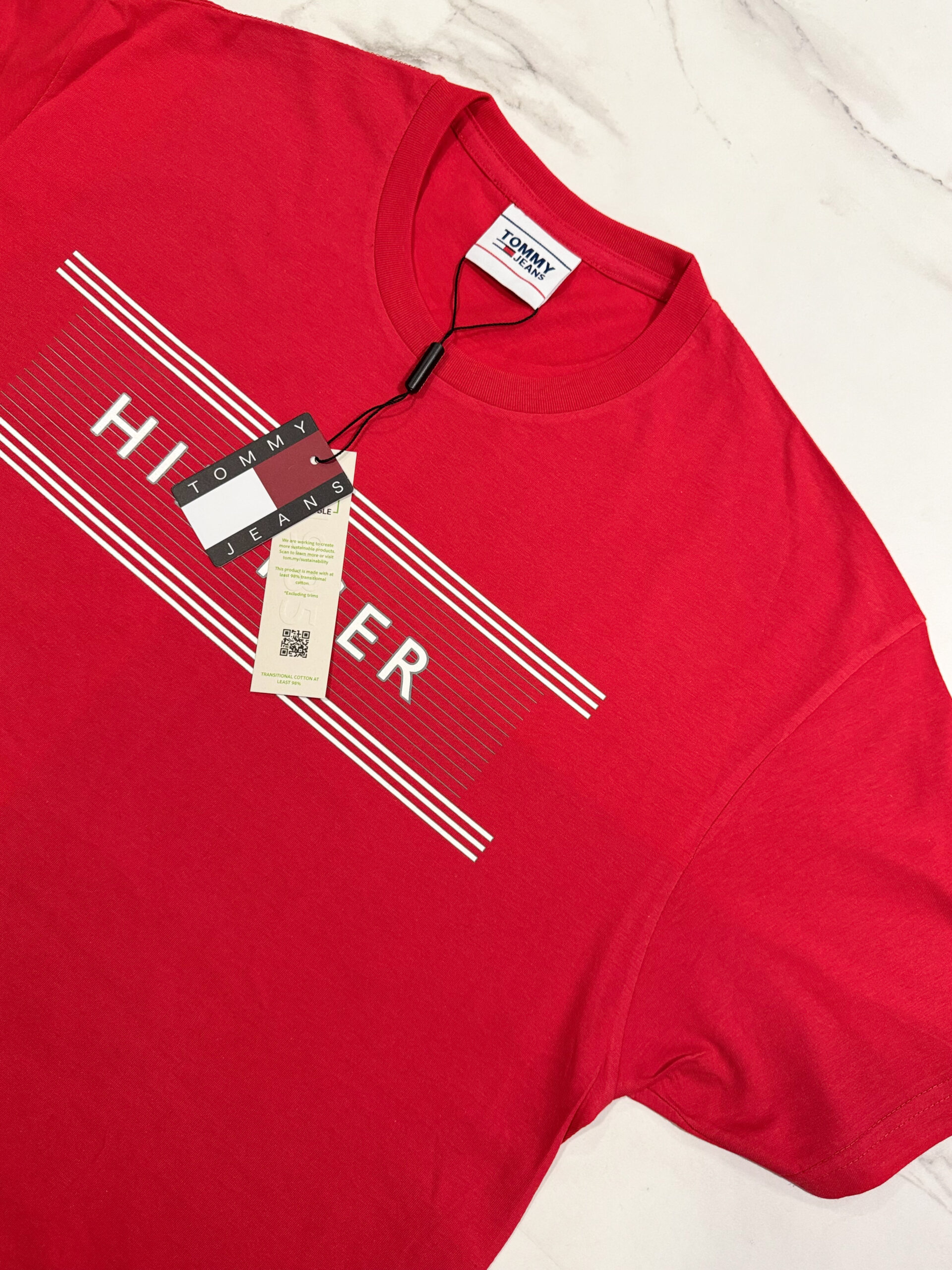 Koszulka Męska Tommy Hilfiger Czerwona - obrazek 5