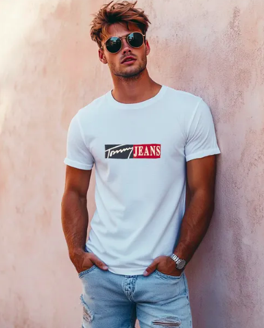 Koszulka Męska Tommy Jeans Biała - obrazek 2