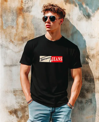 Koszulka Męska Tommy Jeans Czarna - obrazek 2