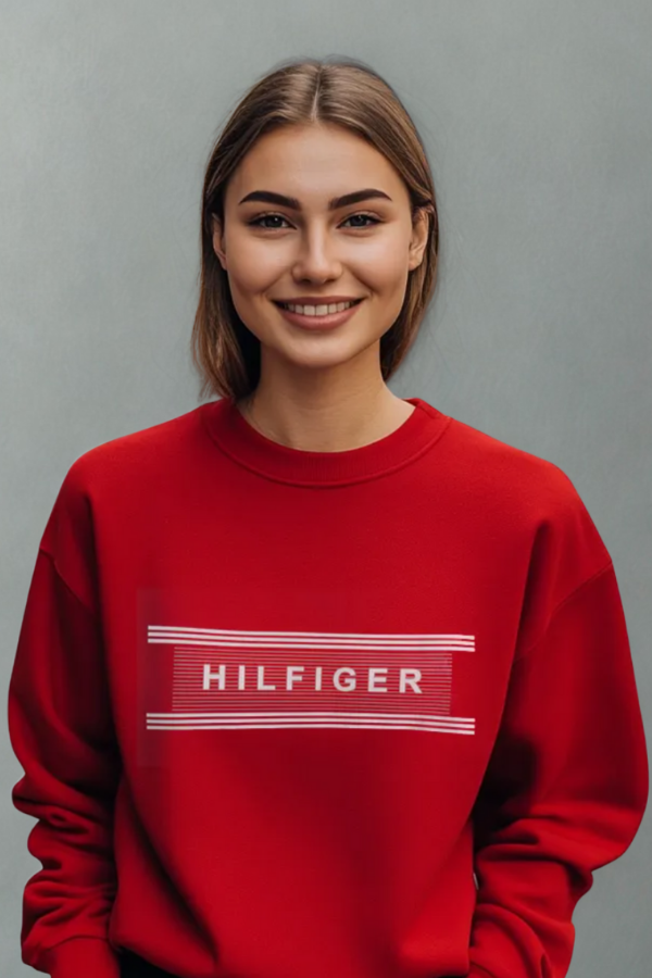 Bluza Damska Tommy Hilfiger czerwona bez kaptura