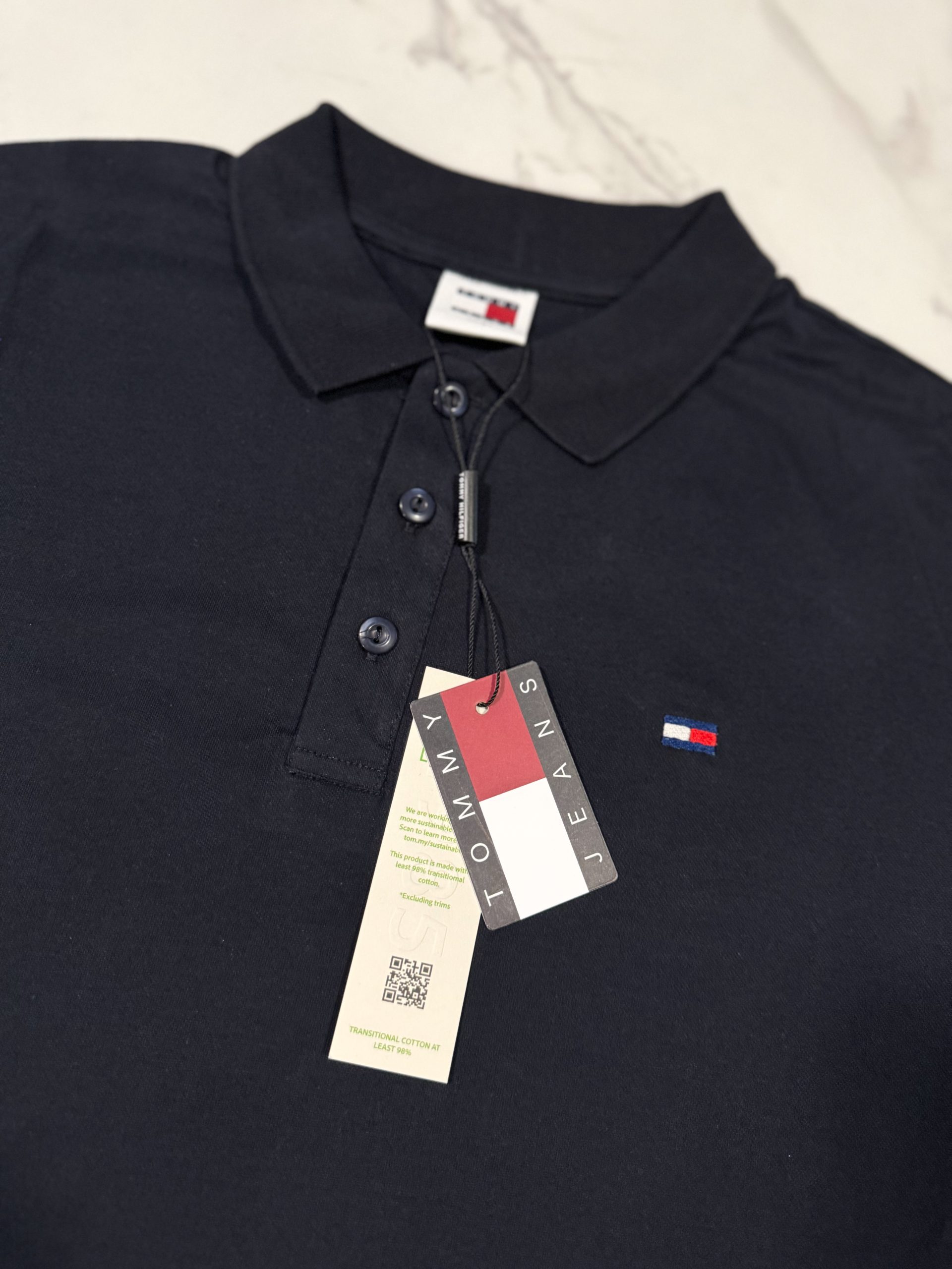 Koszulka POLO Męska Tommy Jeans Granatowa - obrazek 4