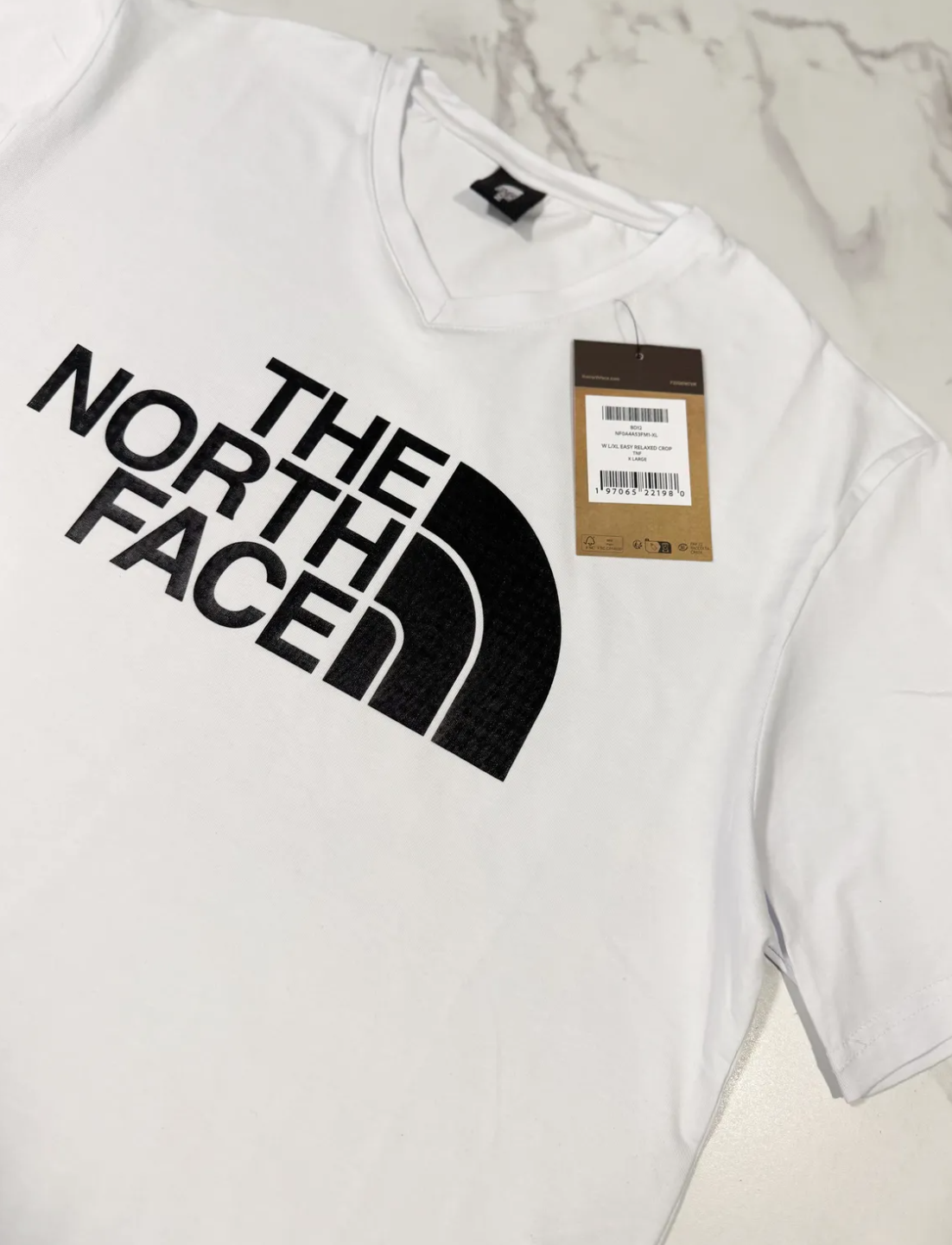 Koszulka Męska The North Face Biała Dekolt V - obrazek 5