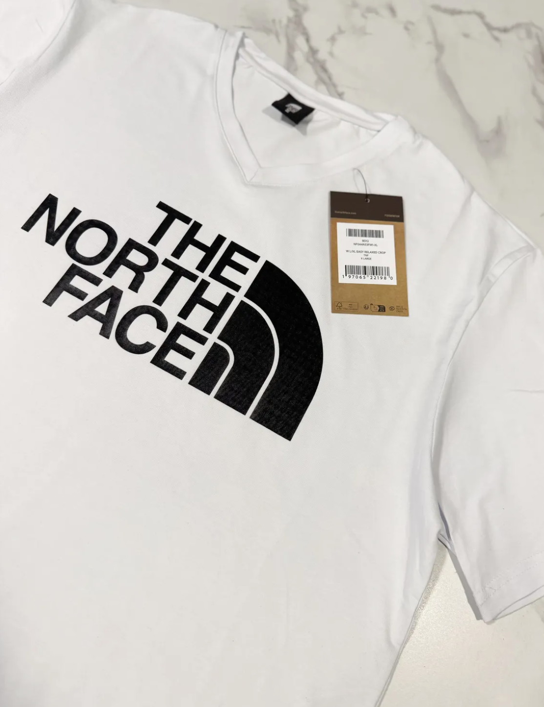 Koszulka Męska The North Face Biała Dekolt V - obrazek 4