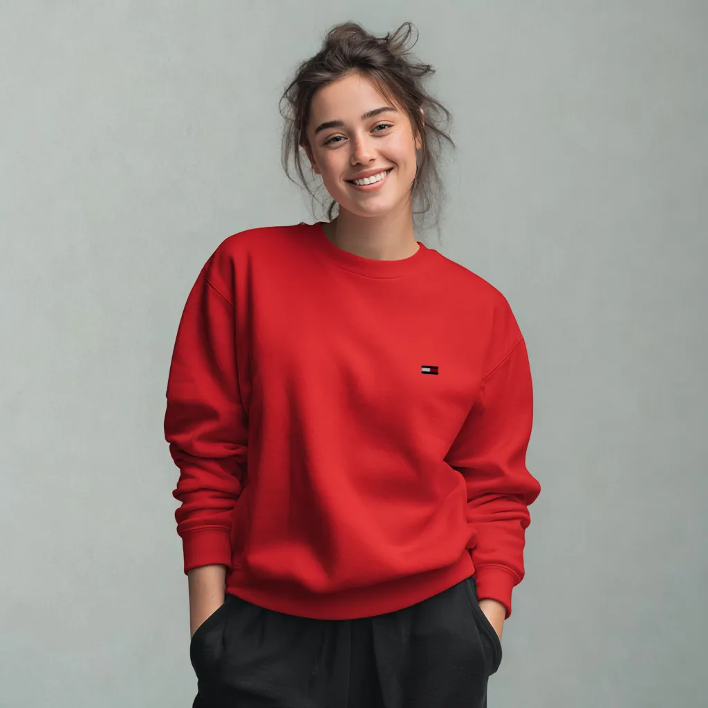 Bluza Damska Tommy Jeans czerwona bez kaptura